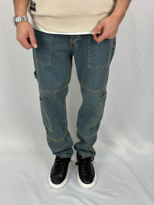 Jeans straight fit con tasche