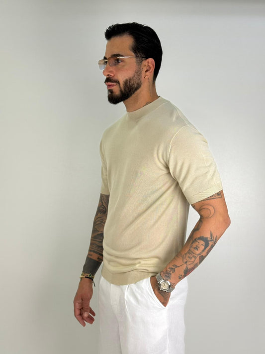 T-shirt mezzo collo in filo