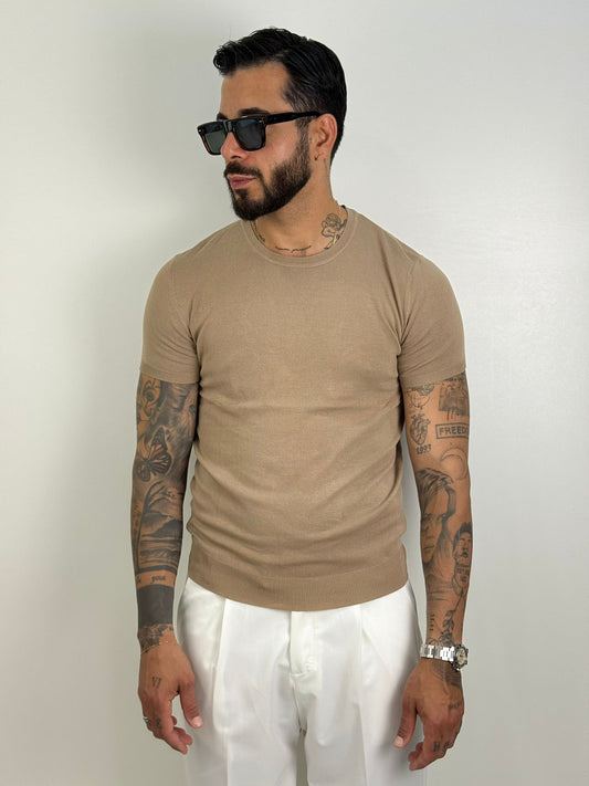 T-shirt girocollo in filo