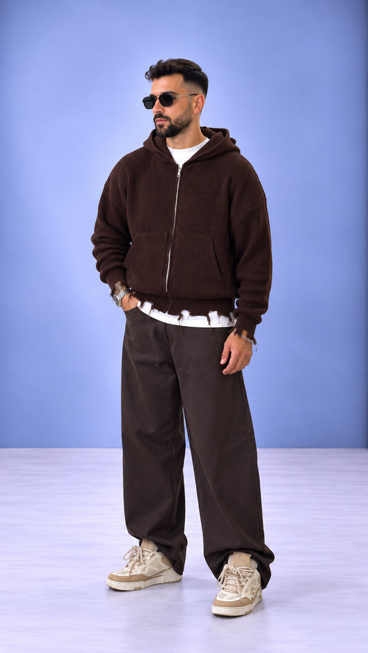 MAGLIONE CROP CON CAPPUCCIO