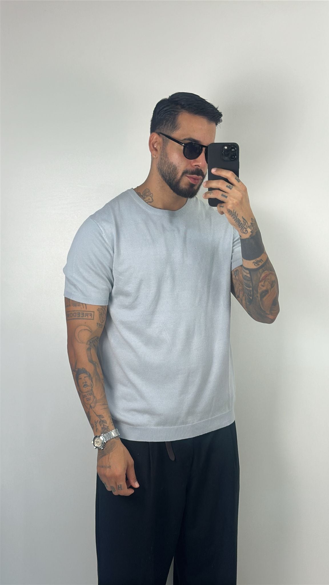 T-shirt girocollo in filo