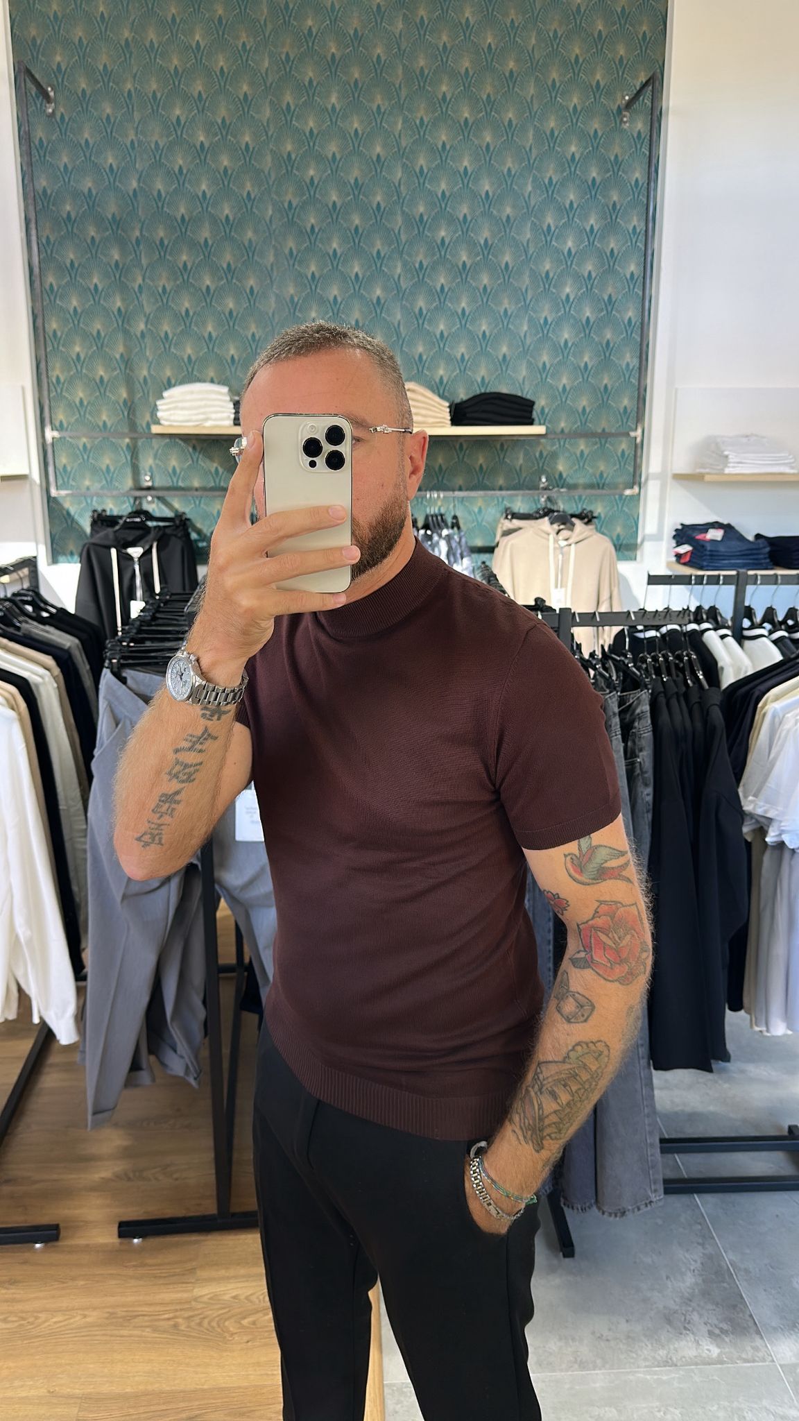 T-Shirt Mezzo collo in maglia