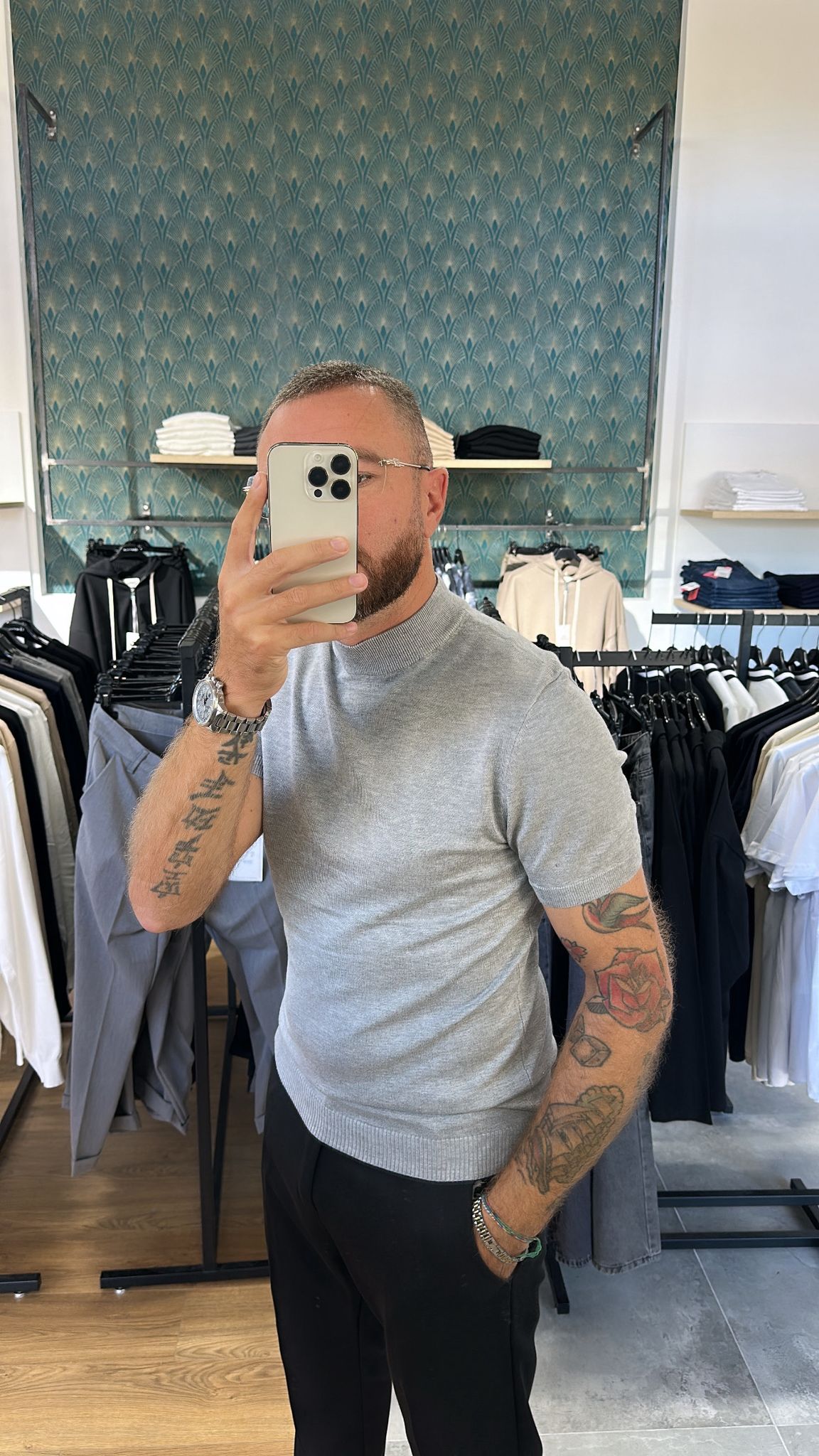 T-Shirt Mezzo collo in maglia