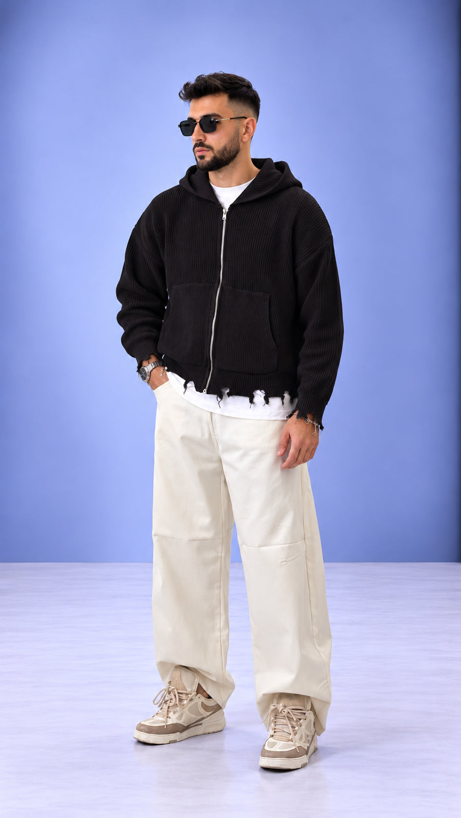 MAGLIONE CROP CON CAPPUCCIO