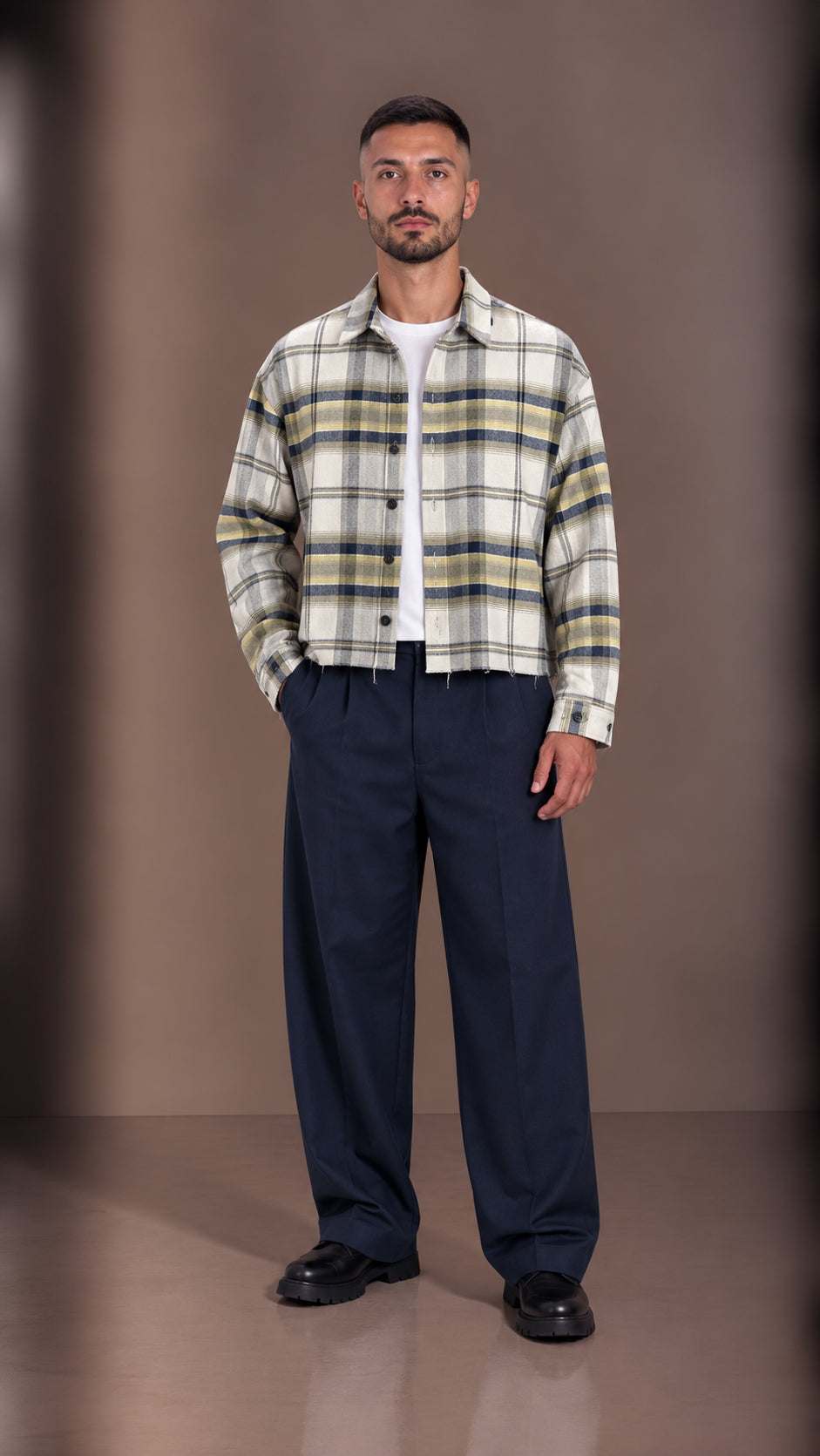 CAMICIONE CROP QUADRI