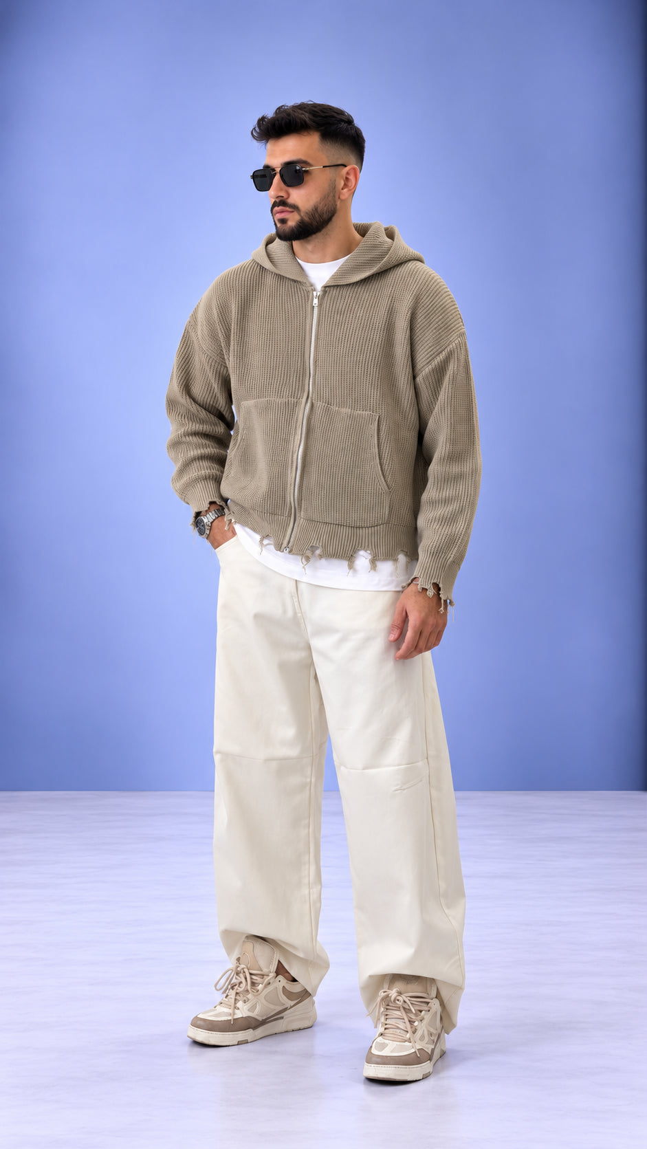 MAGLIONE CROP CON CAPPUCCIO